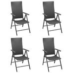 vidaXL Tuinstoelen 4 st poly rattan zwart, Tuin en Terras, Tuinstoelen, Verzenden, Nieuw, Rotan