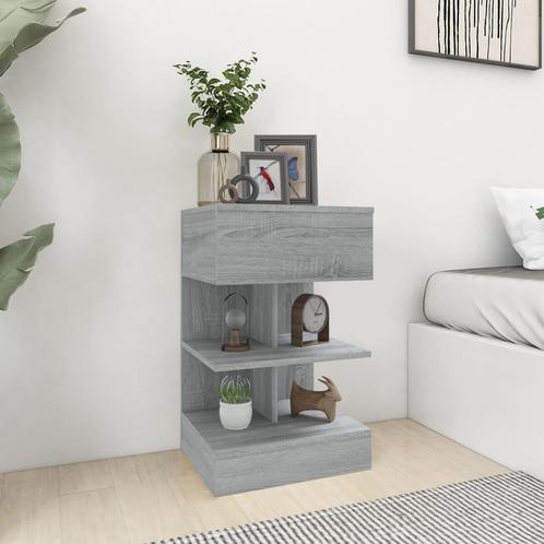 vidaXL Nachtkastje 40x35x65 cm bewerkt hout grijs sonoma, Huis en Inrichting, Slaapkamer | Nachtkastjes, Nieuw, Minder dan 45 cm