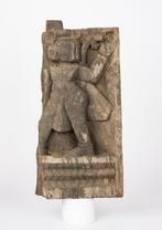 Oud ceremonieel wagenpaneel - Hanuman - Hout - India - 19e, Antiek en Kunst