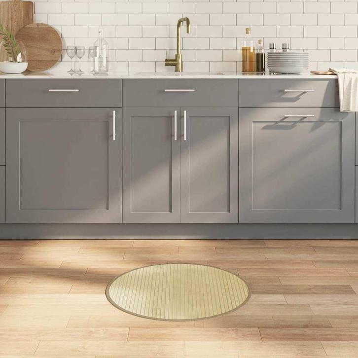 vidaXL Vloerkleed rond 60 cm bamboe lichtnaturel, Huis en Inrichting, Stoffering | Tapijten en Kleden, Beige, Nieuw, Verzenden