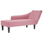 vidaXL Chaise longue met rechterarmleuning fluweel roze, Verzenden, Nieuw