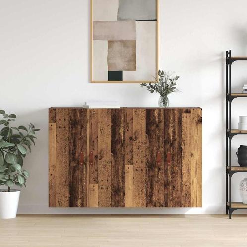 vidaXL Wandgemonteerde Kasten 2 pcs Oud hout 69.5 x 34 x 90, Huis en Inrichting, Kasten | Buffetkasten, Nieuw, Minder dan 50 cm