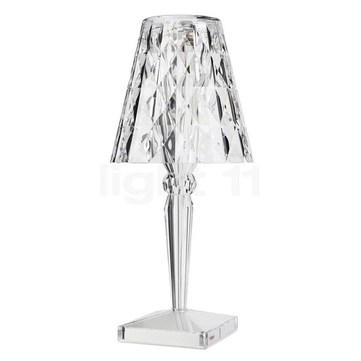 Kartell Big Battery Tafellamp LED, kristal helder, Huis en Inrichting, Lampen | Tafellampen, Nieuw, Verzenden