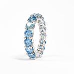 Ring - 14 karaat Witgoud - 3.35ct. tw. Blauw Diamant (Fancy, Nieuw