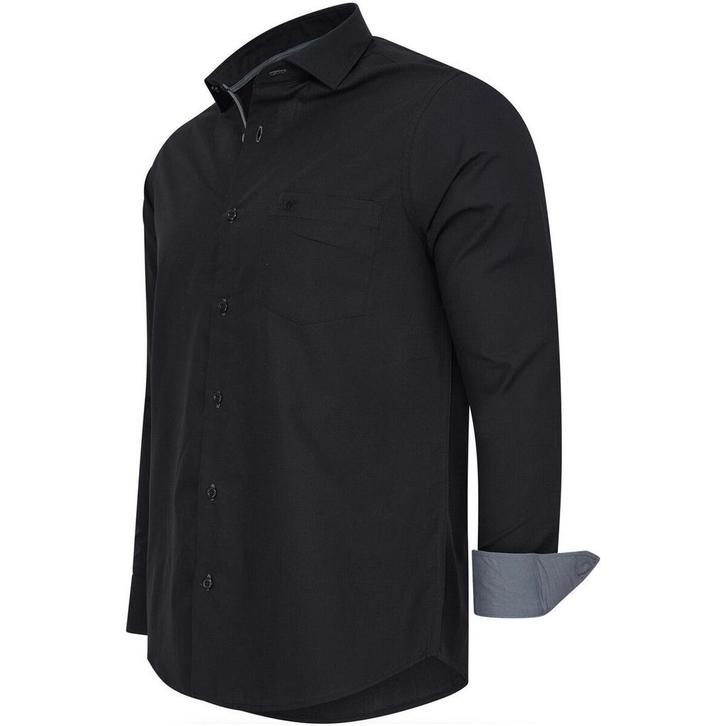 2dekans | Cappuccino Italia - Heren Overhemden Overhemd Uni, Kleding | Heren, Overhemden, Zwart, Zo goed als nieuw, Ophalen of Verzenden