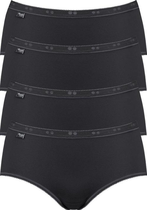 sloggi Maat 44 Basic+ Dames Midi slip - 4-pack - Zwart, Kleding | Dames, Ondergoed en Lingerie, Verzenden