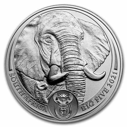 BIG 5 Elephant 1 oz 2021 (15.000 oplage), Postzegels en Munten, Munten | Afrika, Losse munt, Zilver, Verzenden