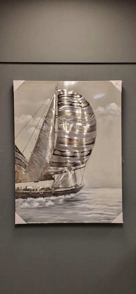 3D Olieverf schilderij Zeilboot van Ter Halle, Huis en Inrichting, Woonaccessoires | Overige, Nieuw, Ophalen of Verzenden