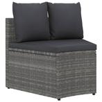 2-delige Loungeset met kussens poly rattan grijs