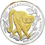 Liberia. 10 Dollars 2004 Madagascar Lemur .999 Proof and