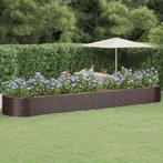 vidaXL Plantenbak 584x140x68 cm gepoedercoat staal bruin, Tuin en Terras, Bloembakken en Plantenbakken, 100 cm of meer, Verzenden