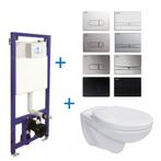 Toiletset Budget Set 01 Basic Pro Randloos Wit Met BWS, Doe-het-zelf en Verbouw, Sanitair, Ophalen of Verzenden, Nieuw
