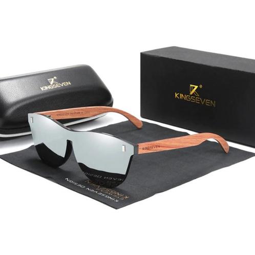 Luxe Zonnebril met Houten Montuur - UV400 en Polarisatie, Sieraden, Tassen en Uiterlijk, Zonnebrillen en Brillen | Heren, Nieuw