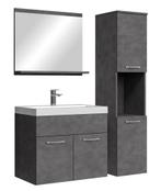 Badkamermeubel Set Montreal 60 x 35 cm Grijs Badmeubel, Huis en Inrichting, Badkamer | Badkamermeubels, Verzenden, Nieuw, Wastafelkast