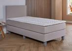 ACTIE! 1-Persoons boxspring Pamplona 90 200 Beige, 90 cm, Eenpersoons, Verzenden, Beige