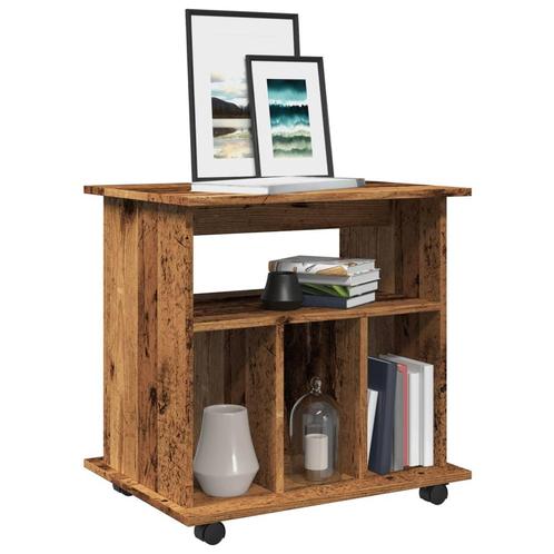 vidaXL Rolkast 60x45x60 cm bewerkt hout oud houtkleurig, Huis en Inrichting, Kasten | Overige, Nieuw, Verzenden