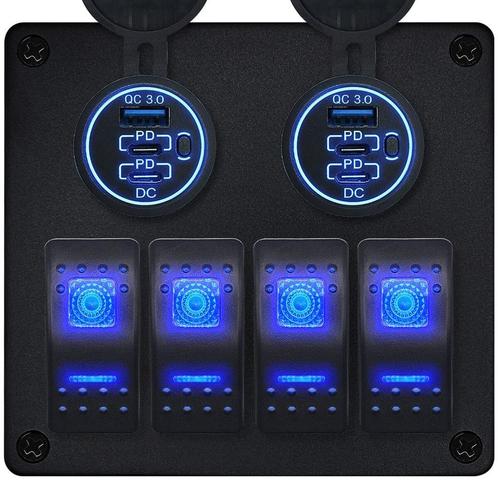 ProRide Schakelpaneel 12V voor Auto/Boot - USB/USB C, Auto-onderdelen, Dashboard en Schakelaars, Nieuw, Verzenden