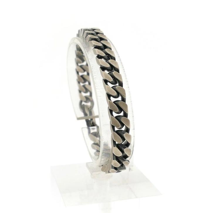 Zilveren gourmetschakel armband | 18,5 cm (zilveren armband), Sieraden, Tassen en Uiterlijk, Armbanden, Overige kleuren, Gebruikt