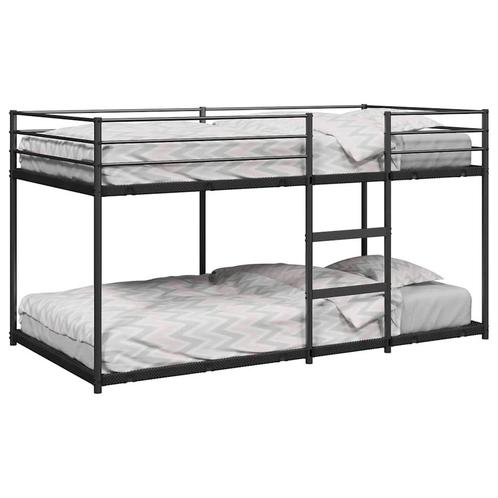 vidaXL Stapelbed zonder matras 100x200 cm staal zwart, Huis en Inrichting, Slaapkamer | Bedden, 100 cm, 200 cm, Zwart, Eenpersoons