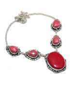 Zilver, Italiaanse rode koraal - Ketting met hanger