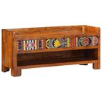 vidaXL Schoenenbank Multikleur 100 x 35 x 45 cm Massief, Huis en Inrichting, Banken | Voetenbanken en Poefen, Verzenden, Nieuw
