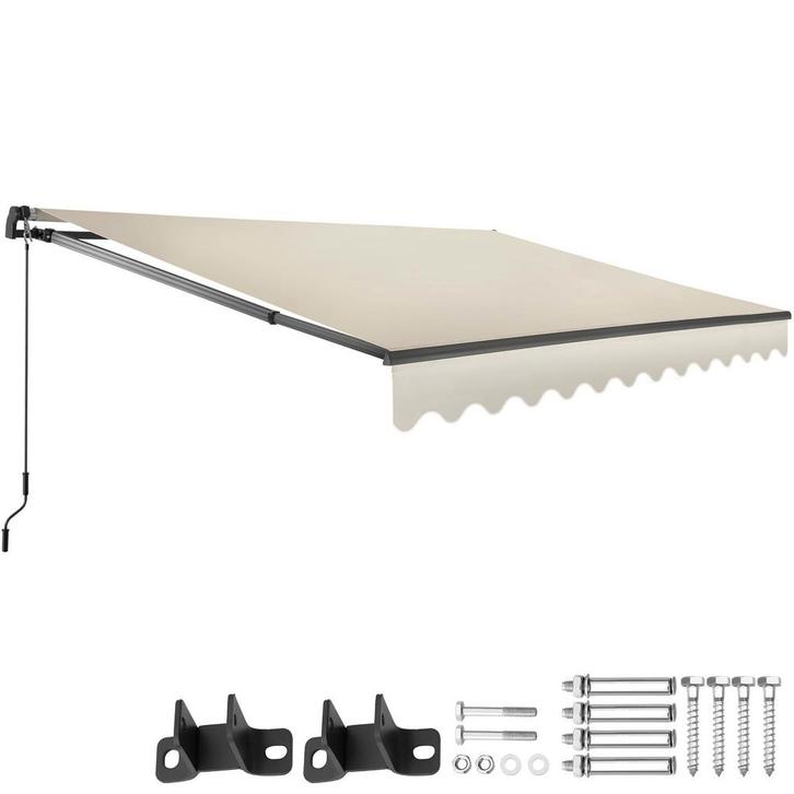 Zonnescherm Ornella mit wandhouder - 300 x 250 cm, beige, Tuin en Terras, Zonneschermen, Verzenden