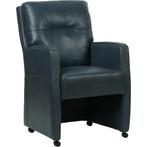 Leren eetkamerstoel Sharp - Granada Blue (blauw) - Zonder, Huis en Inrichting, Stoelen, Eigentijds, Modern, Overige kleuren, Nieuw