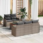vidaXL Tuin Sofa Set 6 pcs Grijs Poly riet, Verzenden, Nieuw, Rotan