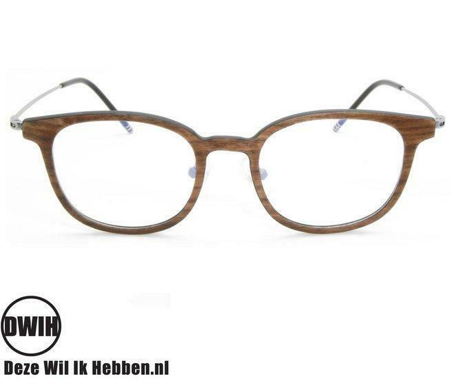 DWIH - Houten brilmontuur - Houston - Walnoot - Ebben, Sieraden, Tassen en Uiterlijk, Zonnebrillen en Brillen | Heren, Verzenden