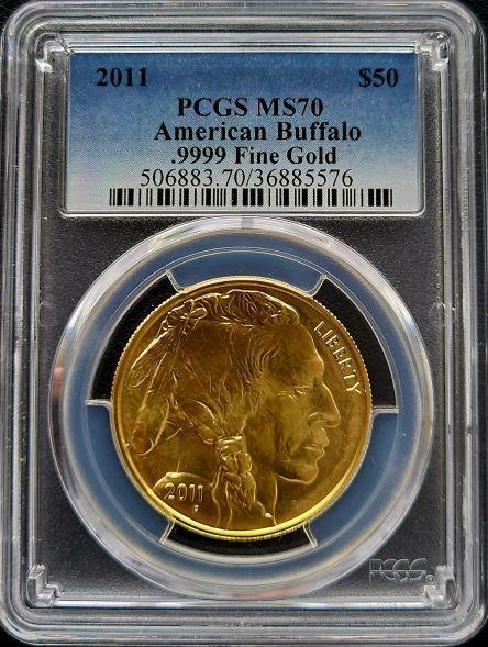 Gouden American Buffalo 1 oz 2011 PGCS MS70, Postzegels en Munten, Munten | Amerika, Midden-Amerika, Losse munt, Goud, Verzenden