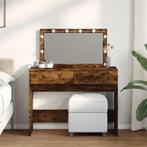 vidaXL Kaptafel met LED 100x40x120 cm gerookt eikenkleurig, Verzenden, Nieuw