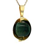 Gouden hanger met jade 14 krt, Sieraden, Tassen en Uiterlijk, Kettinghangers, Ophalen of Verzenden, Nieuw