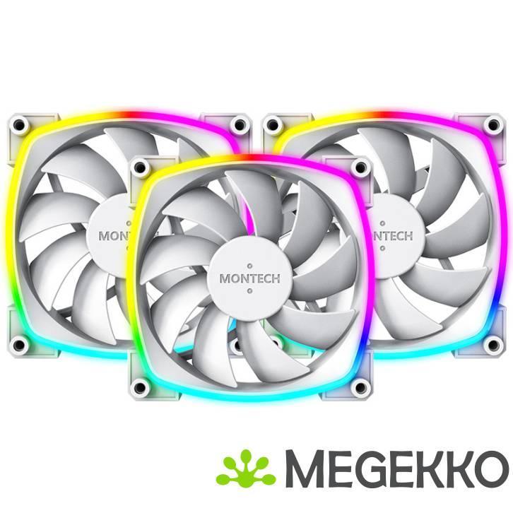 Montech AX120 PWM 3-Pack Wit, Computers en Software, Computerkoelers, Nieuw, Verzenden