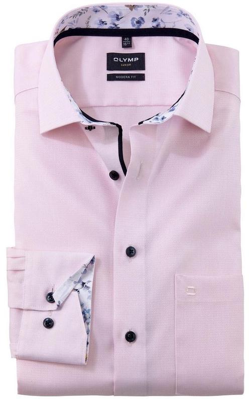 Olymp Luxor Overhemd SL7 Structure Roze maat 44 Heren, Kleding | Heren, Overhemden, Roze, Nieuw, Verzenden