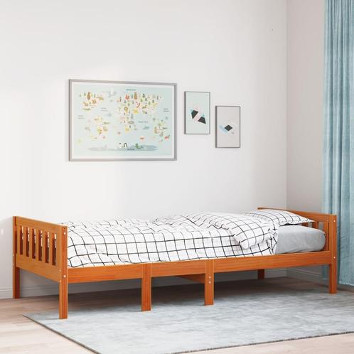 vidaXL Kinderbed zonder matras massief grenenhout wasbruin, Huis en Inrichting, Slaapkamer | Bedden, 80 cm, 200 cm, Bruin, Eenpersoons