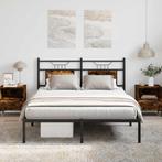 vidaXL Bedframe zonder matras hout gerookt eikenkleurig, Bruin, Verzenden, Hout, Nieuw