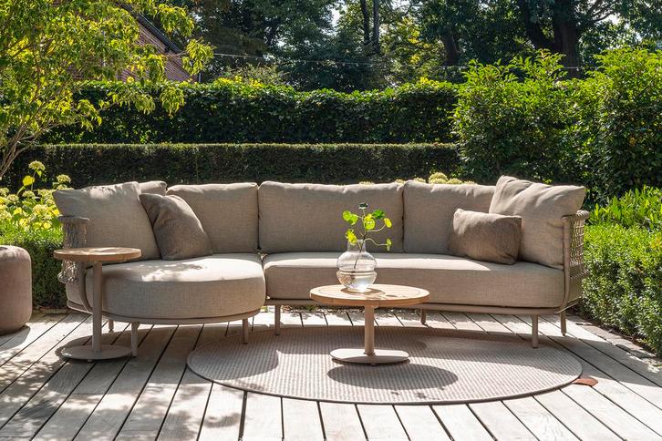 4 Seasons Sardinia ronde hoekbank - latte | AANVRAAG, Tuin en Terras, Tuinsets en Loungesets, Nieuw, Overige materialen, Verzenden