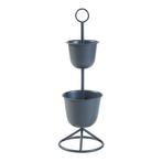 Plantenstandaard Alphen 2 bloempotten 76,5x26 cm zwart [en.c, Tuin en Terras, Bloembakken en Plantenbakken, Verzenden, Nieuw