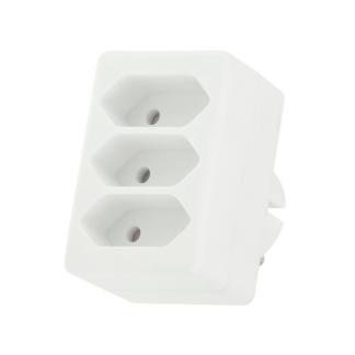 Verloopstekker | Q-link (Drieweg, 2.5 A, Wit), Doe-het-zelf en Verbouw, Elektra en Kabels, Nieuw, Verzenden