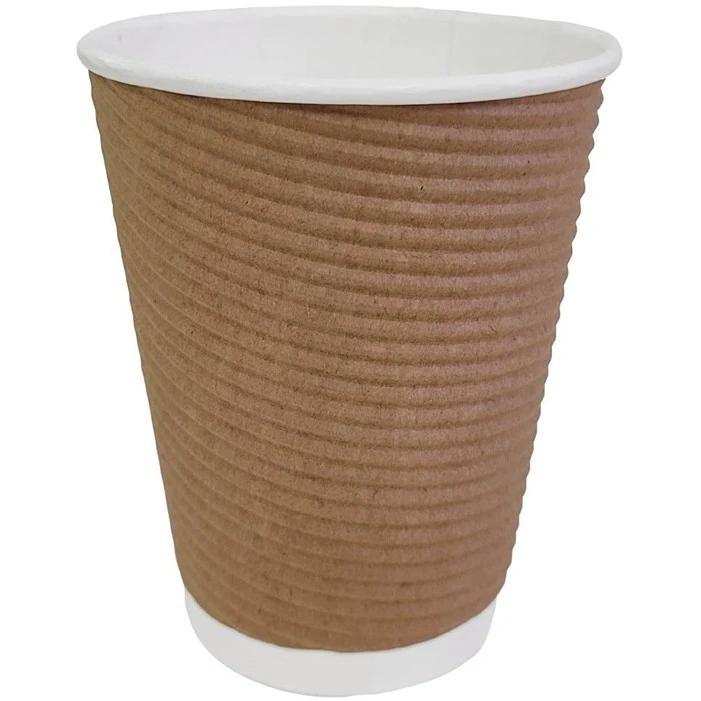 Koffiebekers | Karton | 34cl | Recyclebaar | Ribbelwandig |, Zakelijke goederen, Horeca | Keukenapparatuur, Nieuw in verpakking