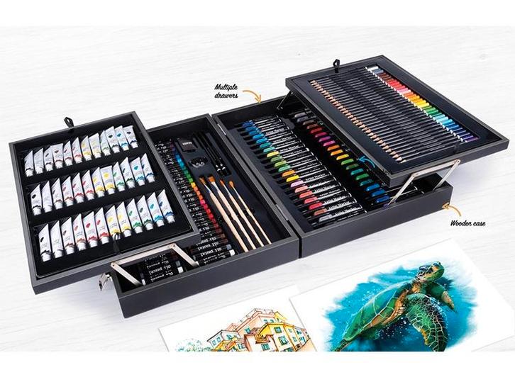 Artico 174-Delige Tekendoos/Schilderset - Aquarel, Acryl- en, Hobby en Vrije tijd, Overige Hobby en Vrije tijd, Nieuw, Verzenden