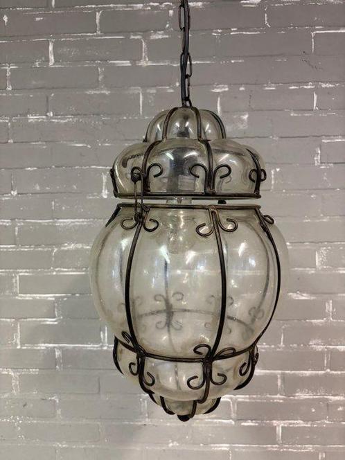 Plafondlamp - Glas, Metaal - Venetiaanse stijl lamp, Antiek en Kunst, Curiosa en Brocante