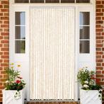 vidaXL Vliegengordijn 100x220 cm chenille beige en wit, Huis en Inrichting, Stoffering | Gordijnen en Lamellen, Verzenden, Nieuw