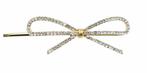 Haarspeld schuifspeldje - Strik strass steentjes 7cm - Goud, Nieuw