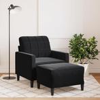 vidaXL Fauteuil met voetenbank 60 cm fluweel zwart, Verzenden, Nieuw, Eenpersoons, Stof