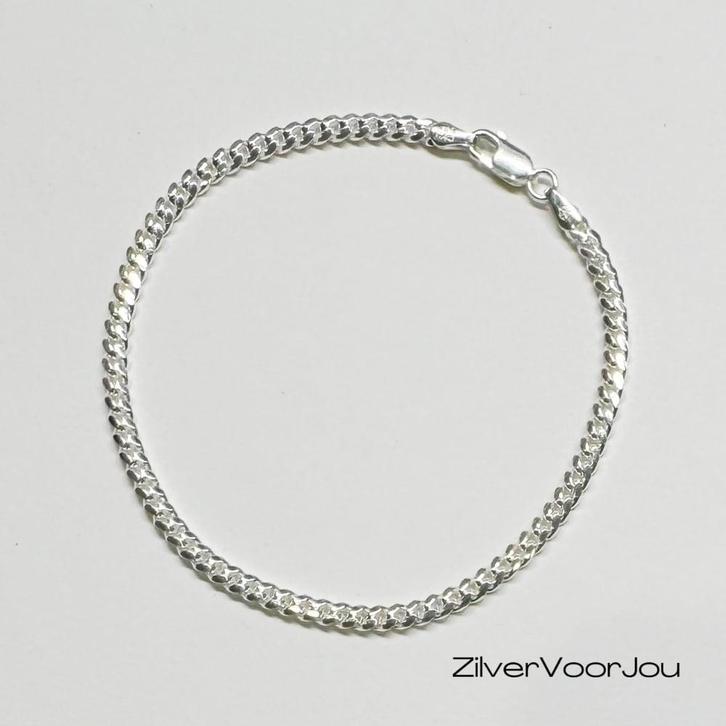 Zilveren ronde gourmet armband 3 mm – Italiaans design, Sieraden, Tassen en Uiterlijk, Armbanden, Nieuw, Verzenden
