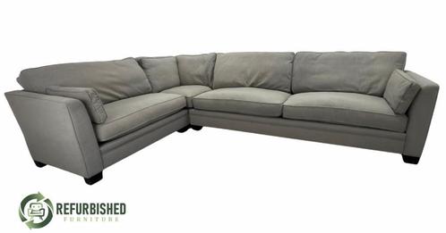 Refurbished 5-zits hoekbank grijs/groen 6 mnd garantie!, Huis en Inrichting, Banken | Bankstellen, 250 tot 300 cm, 150 cm of meer