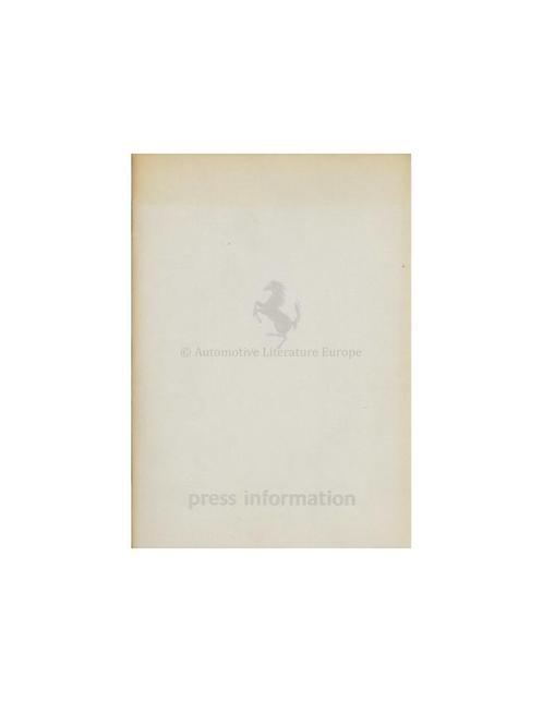 1982 FERRARI PROGRAMMA PERSMAP ENGELS, Boeken, Auto's | Folders en Tijdschriften, Ferrari