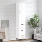 vidaXL buffetkast 34,5x34x180 cm bewerkt hout hoogglans wit, Minder dan 50 cm, Verzenden, Nieuw, Minder dan 100 cm