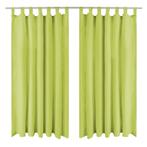 vidaXL Micro-satijnen gordijnen met lussen 140x225 cm groen, Huis en Inrichting, Verzenden, Nieuw, Groen